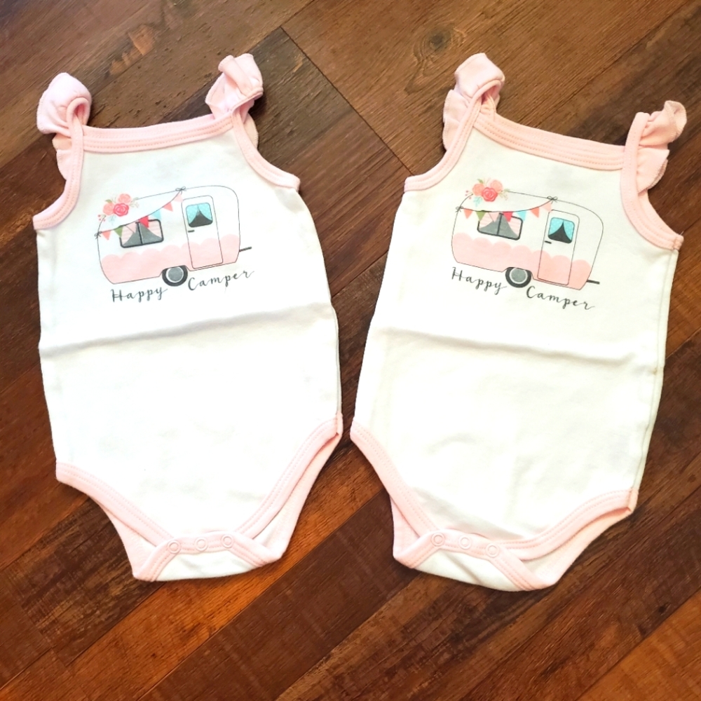 0-3 month baby girl tank tops matching twin outfit